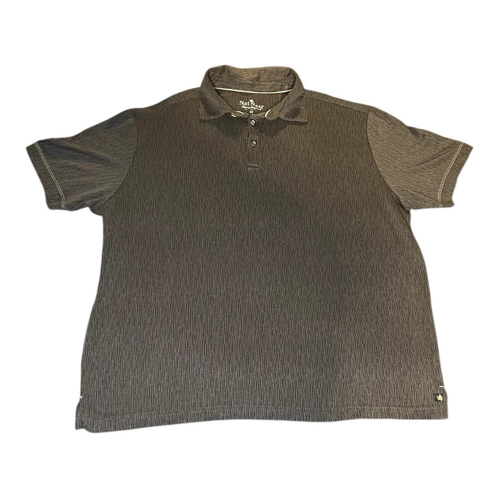 Nat Nast Luxury Originals Polo Shirt Mens Gray Collar Athleisure Golf Tee Medium